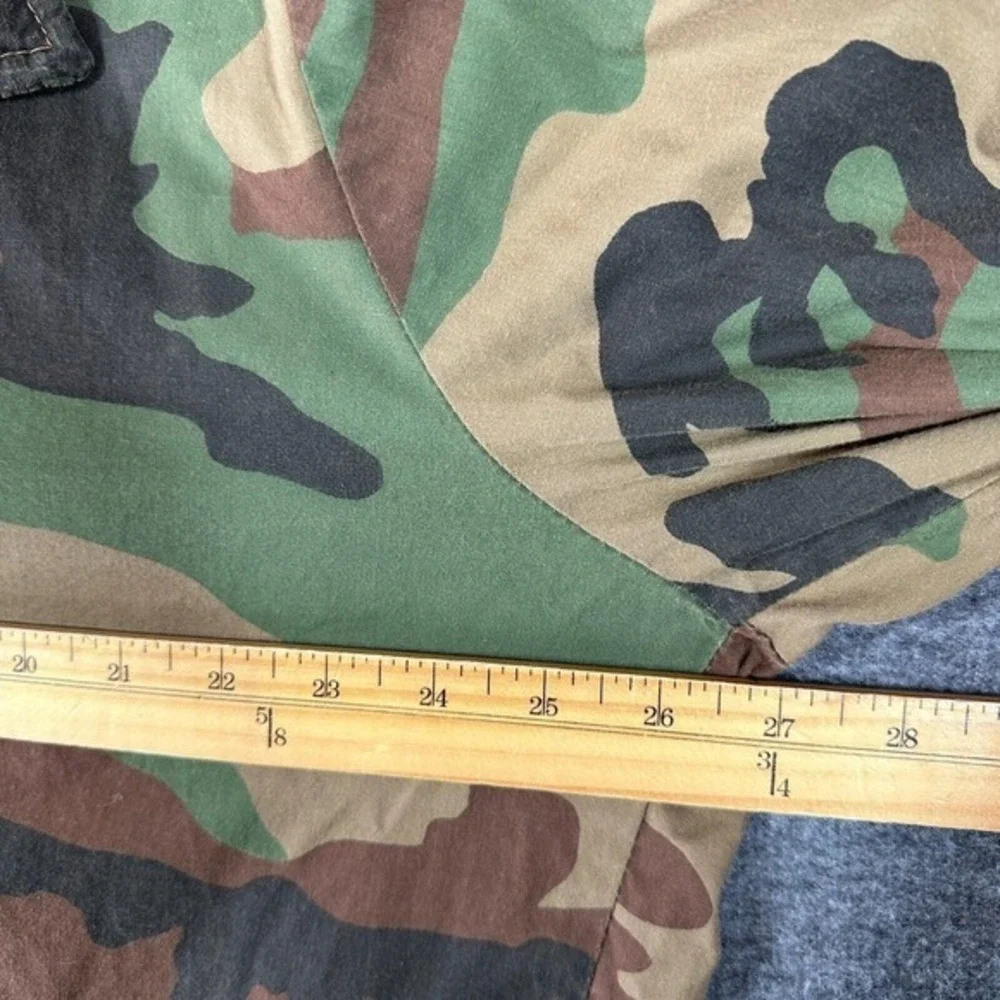 Vintage All Weather Outerwear Woodland‎ Camo Button Shirt Shacket Mens Large L